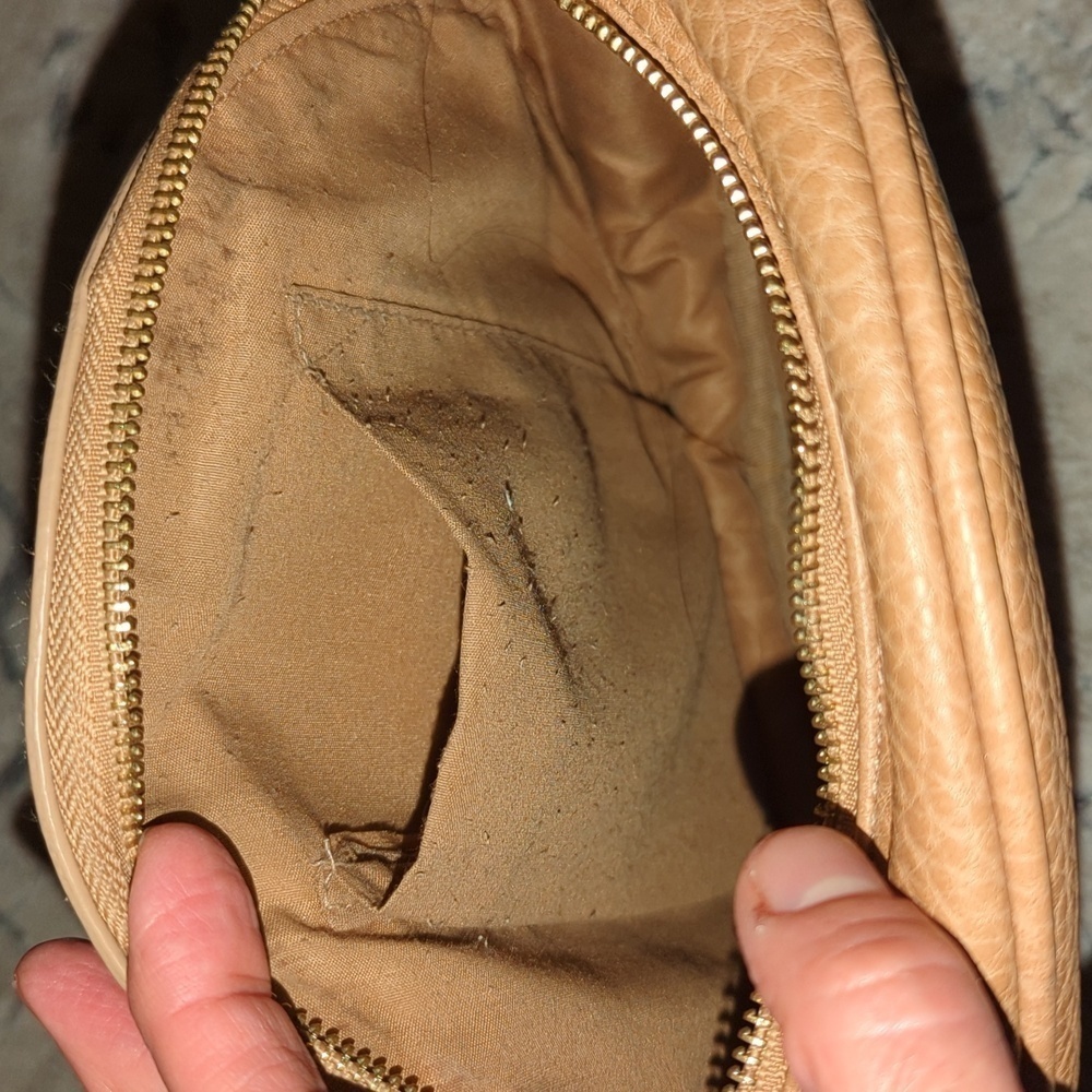 Leather Urban Original Carousel Vegan Crossbody Handbag, Tan - Picture 7 of 8
